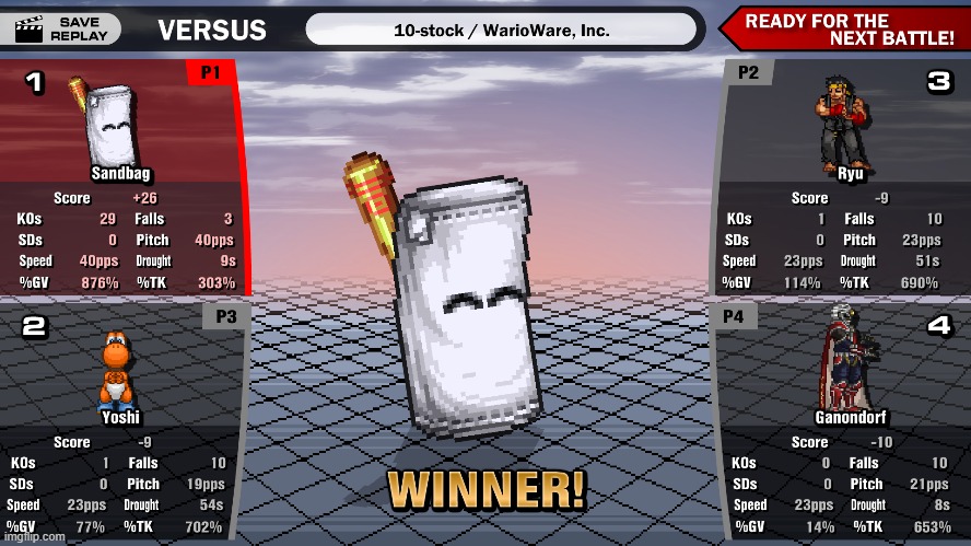 I won with Sandbag | made w/ Imgflip meme maker