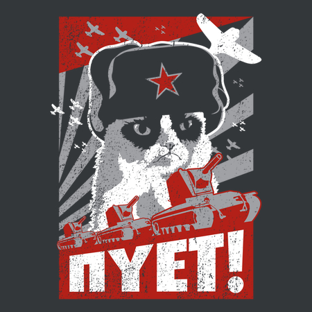 communist grumpy cat nyet Blank Meme Template