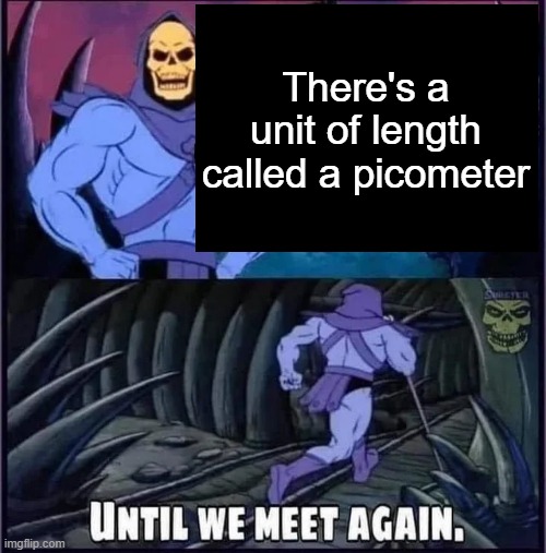 Until we meet again. | There's a unit of length called a picometer | image tagged in until we meet again | made w/ Imgflip meme maker