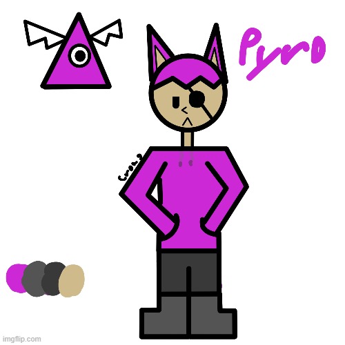 finally made a ref sheet for one of my characters | made w/ Imgflip meme maker