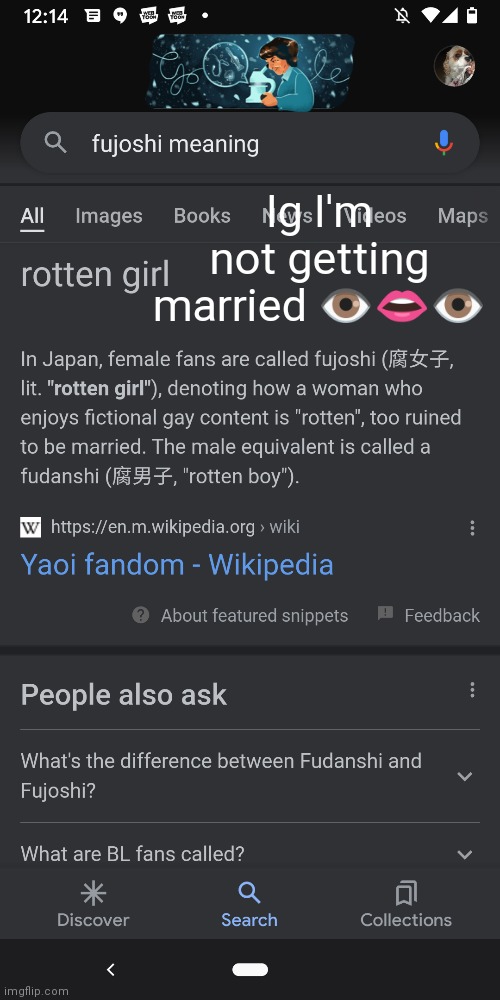 I mean- | Ig I'm not getting married 👁️👄👁️ | made w/ Imgflip meme maker