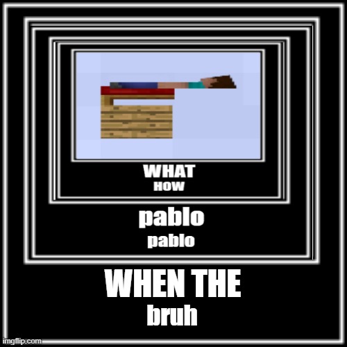 steve floata | WHEN THE; bruh | image tagged in minecraft steve,minecraft,what,how | made w/ Imgflip meme maker