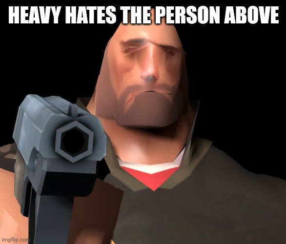 hoovy gun | HEAVY HATES THE PERSON ABOVE | image tagged in hoovy gun | made w/ Imgflip meme maker