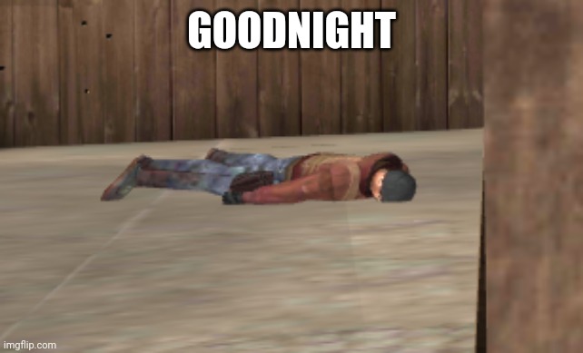 dead | GOODNIGHT | image tagged in dead | made w/ Imgflip meme maker