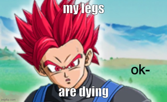 ok | my legs; are dying | image tagged in ok | made w/ Imgflip meme maker