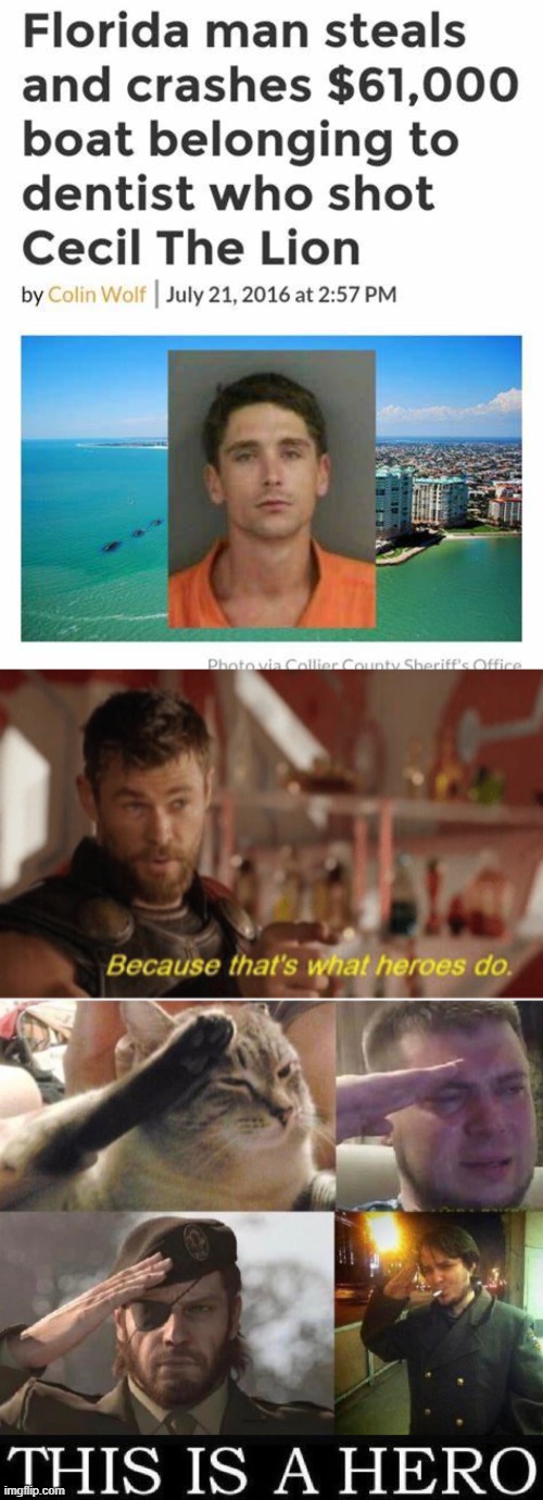 image tagged in funny,fun,memes,gifs,thats what heroes do,florida man | made w/ Imgflip meme maker