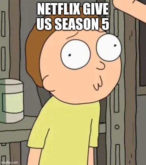 Morty Smith | NETFLIX GIVE US SEASON 5 | image tagged in morty smith | made w/ Imgflip meme maker