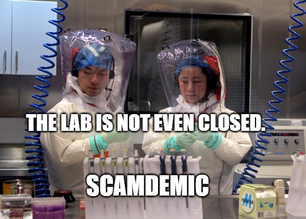 Wuhan China Virus Lab | THE LAB IS NOT EVEN CLOSED. SCAMDEMIC | image tagged in wuhan china virus lab | made w/ Imgflip meme maker