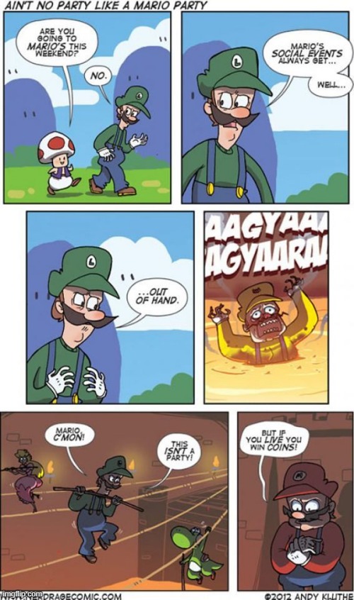 MARIOS DEADLY PARTY | image tagged in mario party,super mario bros,comics/cartoons | made w/ Imgflip meme maker