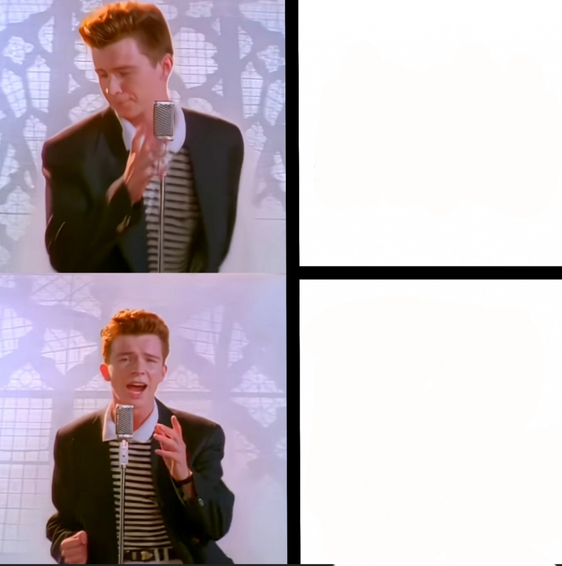 Hotline Bling but it's Rick Astley Blank Template - Imgflip