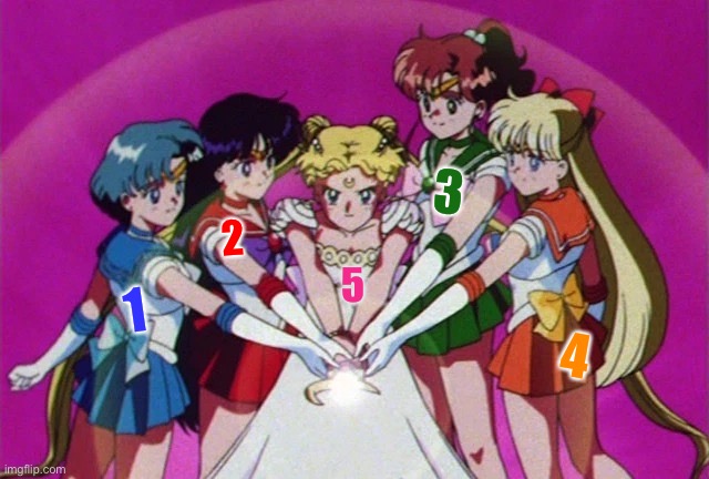 New temp time | 3; 2; 5; 1; 4 | image tagged in sailor moon wand | made w/ Imgflip meme maker