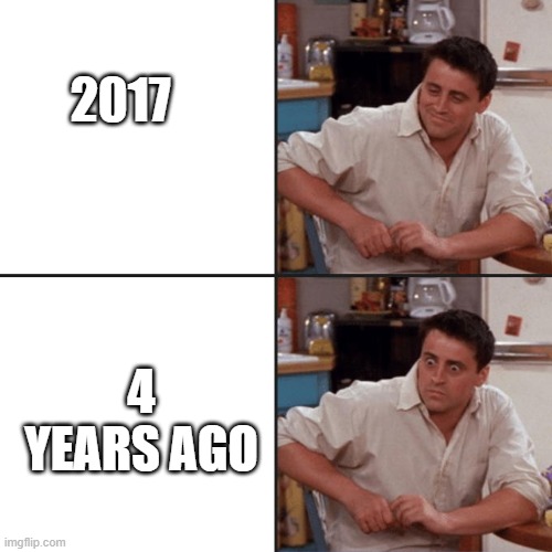 2017 |  2017; 4 YEARS AGO | image tagged in friends,2017 | made w/ Imgflip meme maker