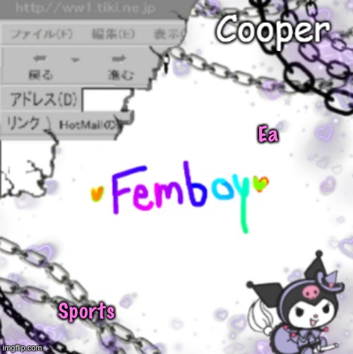 Femboy temp (thanks yachi) | Ea; Sports | image tagged in femboy temp thanks yachi | made w/ Imgflip meme maker