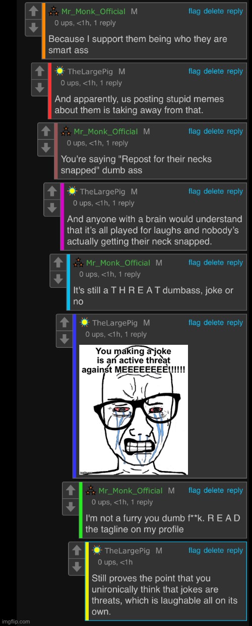 I don’t usually like posting pictures of arguments, but this guy really needs to take some normal pills. | image tagged in funny | made w/ Imgflip meme maker