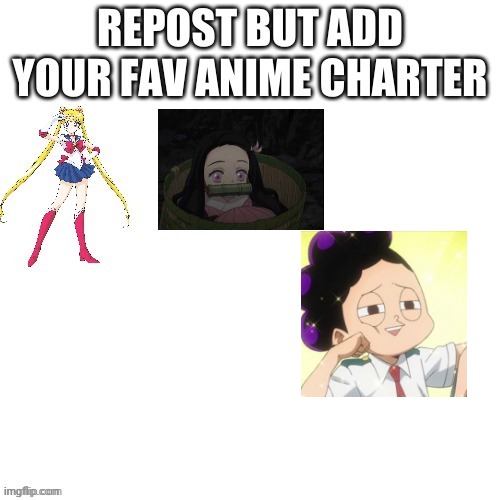 Repost this with your favorite anime character | image tagged in anime | made w/ Imgflip meme maker