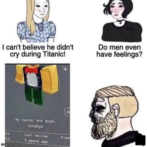This is sad :( | image tagged in do men even have feelings,roblox | made w/ Imgflip meme maker