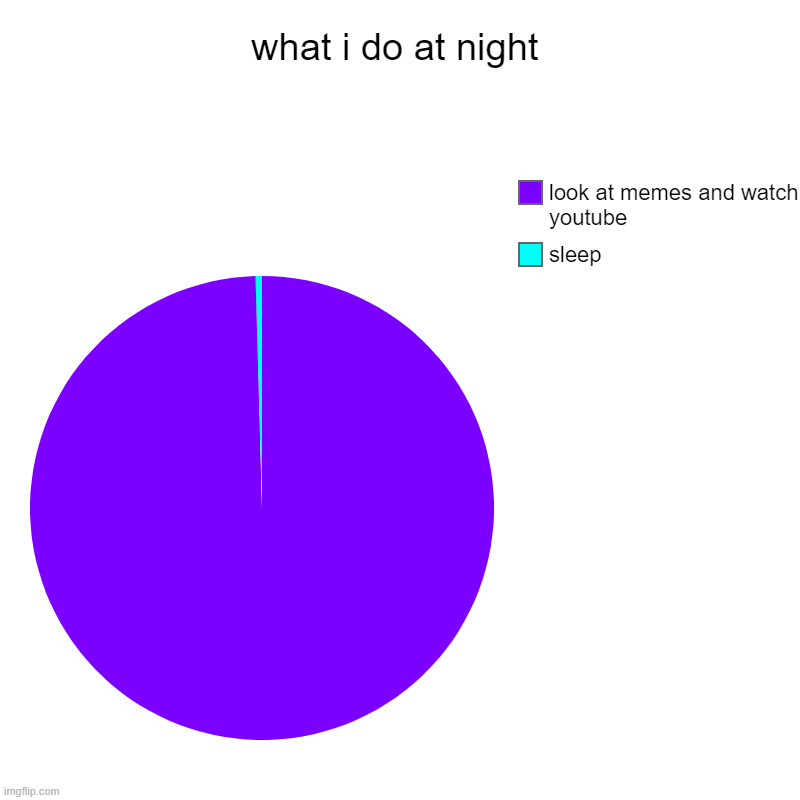 :) | what i do at night | sleep, look at memes and watch youtube | image tagged in charts,pie charts | made w/ Imgflip chart maker