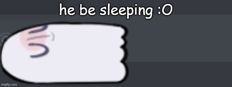 he be sleeping :O | made w/ Imgflip meme maker