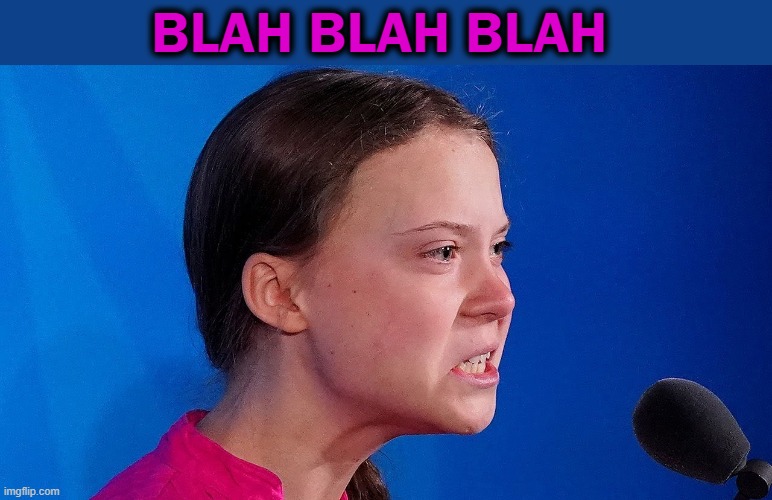 Blah Blah Blah | BLAH BLAH BLAH | image tagged in greta,greta thunberg,blah blah blah,stupid girl | made w/ Imgflip meme maker
