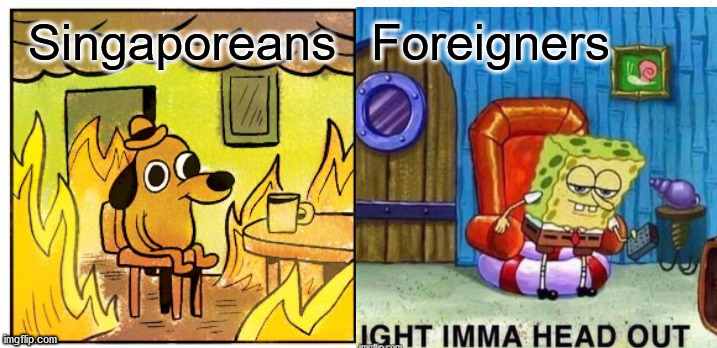Foreigners; Singaporeans | image tagged in singapore | made w/ Imgflip meme maker