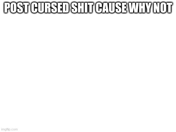 Blank White Template | POST CURSED SHIT CAUSE WHY NOT | image tagged in blank white template | made w/ Imgflip meme maker