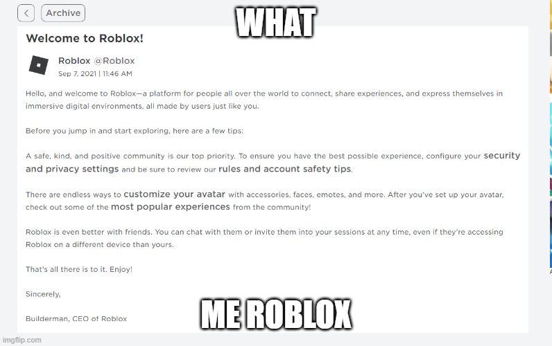 Welcome to the meme world - Roblox