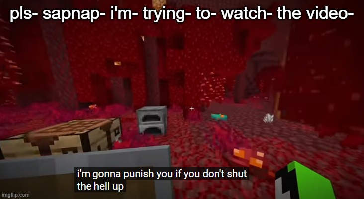 pls- sapnap- i'm- trying- to- watch- the video- | made w/ Imgflip meme maker