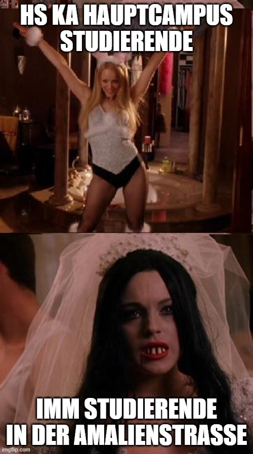 there are two types of girls that love halloween | HS KA HAUPTCAMPUS STUDIERENDE; IMM STUDIERENDE IN DER AMALIENSTRASSE | image tagged in there are two types of girls that love halloween | made w/ Imgflip meme maker