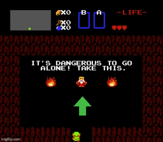 High Quality It's Dangerous to go alone! Take this upvote. Blank Meme Template