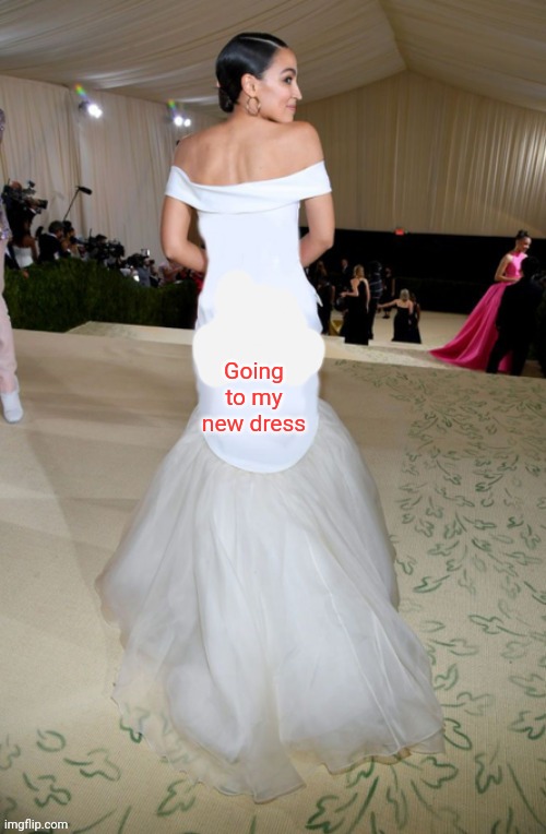 AOC dress | Going to my new dress | image tagged in aoc dress | made w/ Imgflip meme maker