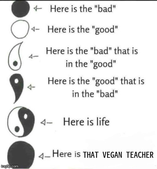 Here is the bad | THAT VEGAN TEACHER | image tagged in here is the bad | made w/ Imgflip meme maker