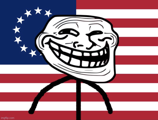 High Quality Betsy Ross trollface Blank Meme Template