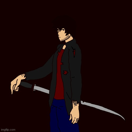 Art of one of my OC's Shadow- Because I banned my self from the OC Stream (Don't ask) I will post some OCs here :3 | image tagged in shadow | made w/ Imgflip meme maker