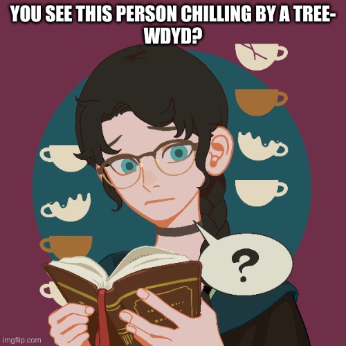 their pronouns are they/them | YOU SEE THIS PERSON CHILLING BY A TREE-
WDYD? | made w/ Imgflip meme maker