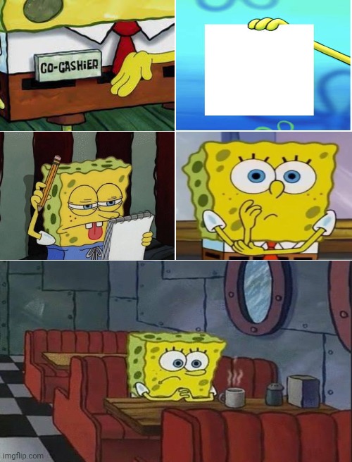 High Quality Spongebob thinking Blank Meme Template