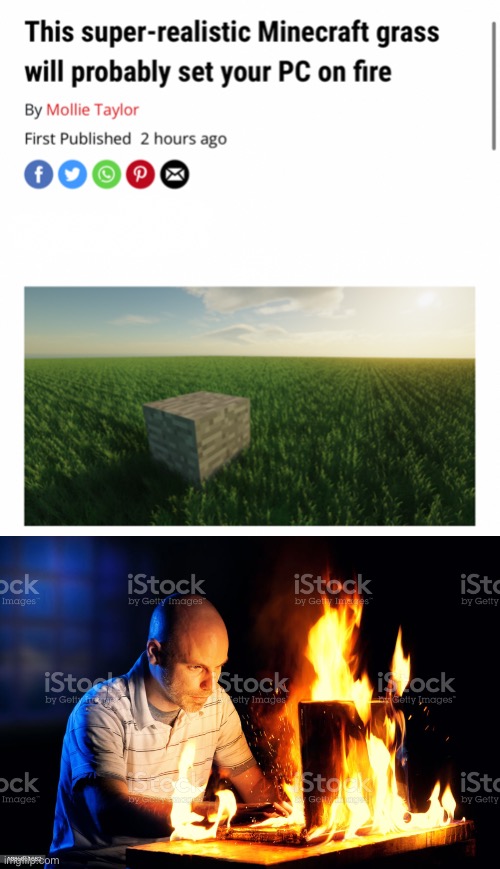 My PC go: (BOOM) | image tagged in gaming,minecraft,memes,funny memes | made w/ Imgflip meme maker