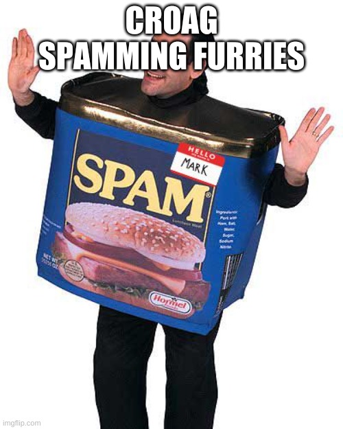 Spam | CROAG SPAMMING FURRIES | image tagged in spam | made w/ Imgflip meme maker