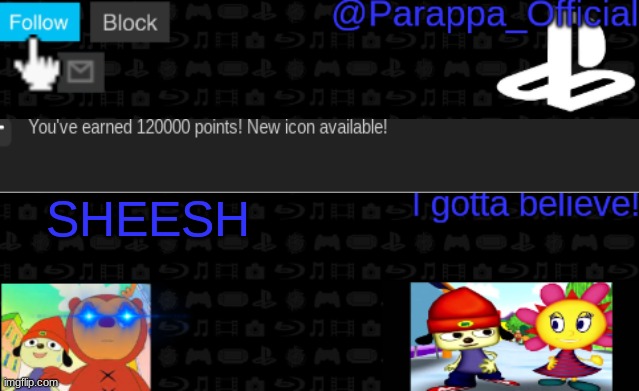 pog | SHEESH | image tagged in parappa's new announcement | made w/ Imgflip meme maker