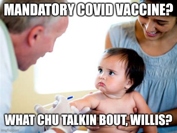 WHAT YOU TALKIN BOUT? | MANDATORY COVID VACCINE? WHAT CHU TALKIN BOUT, WILLIS? | image tagged in what chu talkin bout,funny memes | made w/ Imgflip meme maker