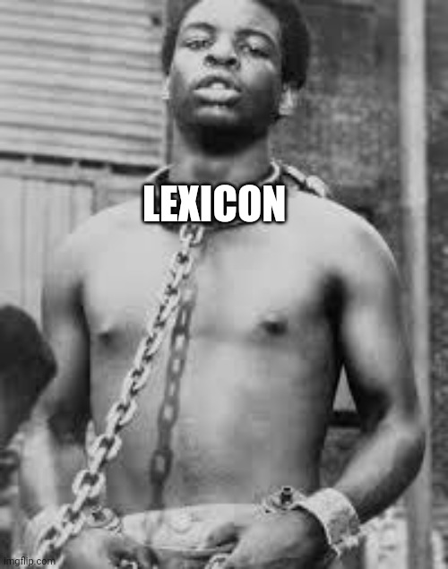 Never be a slave to words | LEXICON | image tagged in black slave,slavery,to,words,sad but true,culture club | made w/ Imgflip meme maker