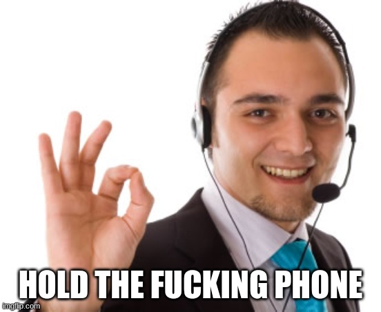 Please Hold... Sets Phone on ground | HOLD THE FUCKING PHONE | image tagged in please hold sets phone on ground | made w/ Imgflip meme maker