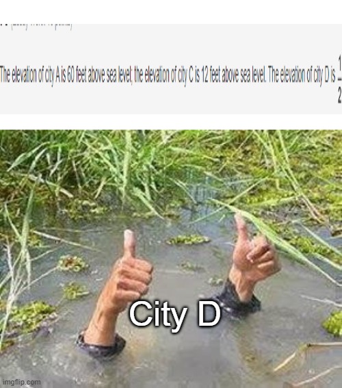 city d be chillin | City D | image tagged in flooding thumbs up,gaming | made w/ Imgflip meme maker