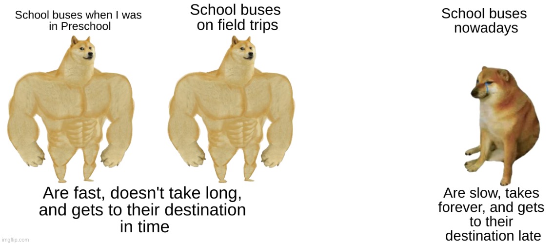 Meme I made in school | image tagged in buff doge vs cheems | made w/ Imgflip meme maker