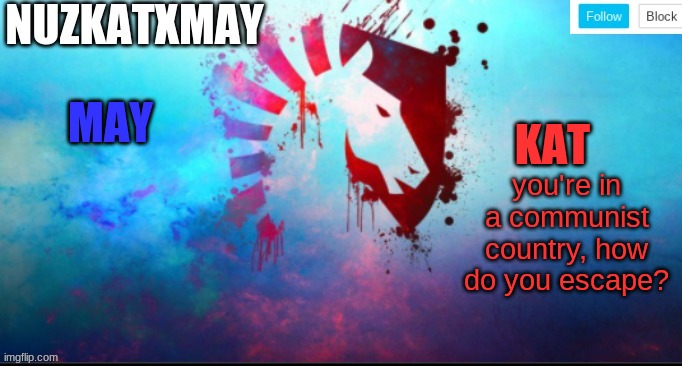 E | you're in a communist country, how do you escape? | image tagged in e | made w/ Imgflip meme maker