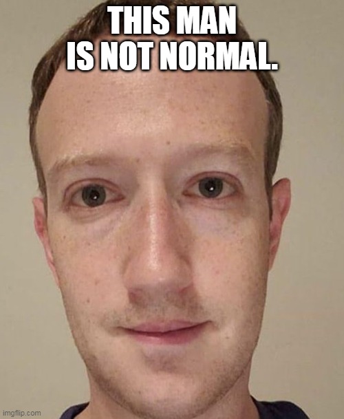 Zuck Is Not Normal | THIS MAN IS NOT NORMAL. | image tagged in zuckerberg | made w/ Imgflip meme maker