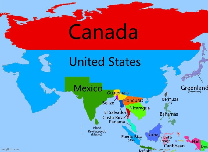Asia but it's North American countries | made w/ Imgflip meme maker
