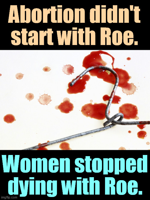 bloody coat hanger | Abortion didn't start with Roe. Women stopped dying with Roe. | image tagged in bloody coat hanger,abortion,supreme court,women,dying | made w/ Imgflip meme maker