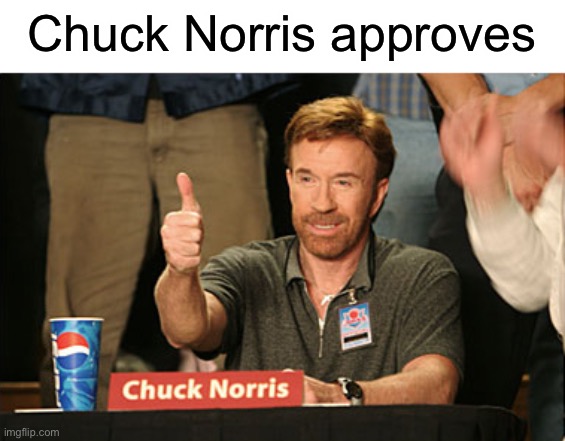 Chuck Norris Approves Meme | Chuck Norris approves | image tagged in memes,chuck norris approves,chuck norris | made w/ Imgflip meme maker