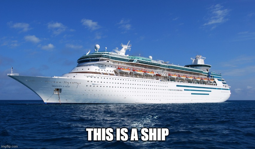 Cruise Ship | THIS IS A SHIP | image tagged in cruise ship | made w/ Imgflip meme maker