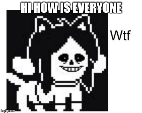 wtf | HI HOW IS EVERYONE | image tagged in wtf | made w/ Imgflip meme maker